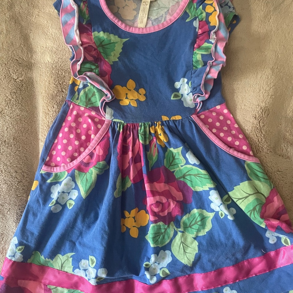 Matilda Jane Pink and Blue Sleeveless Sundress Casual